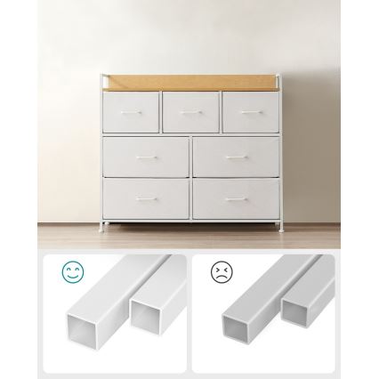 Cômoda com gavetas KIRA branco/marrom