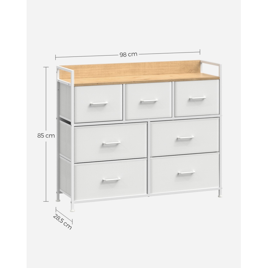 Cômoda com gavetas KIRA branco/marrom