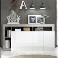 Cômoda LENOR 184x93x42 cm branco/cinza betão