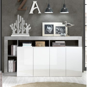 Cômoda LENOR 184x93x42 cm branco/cinza betão