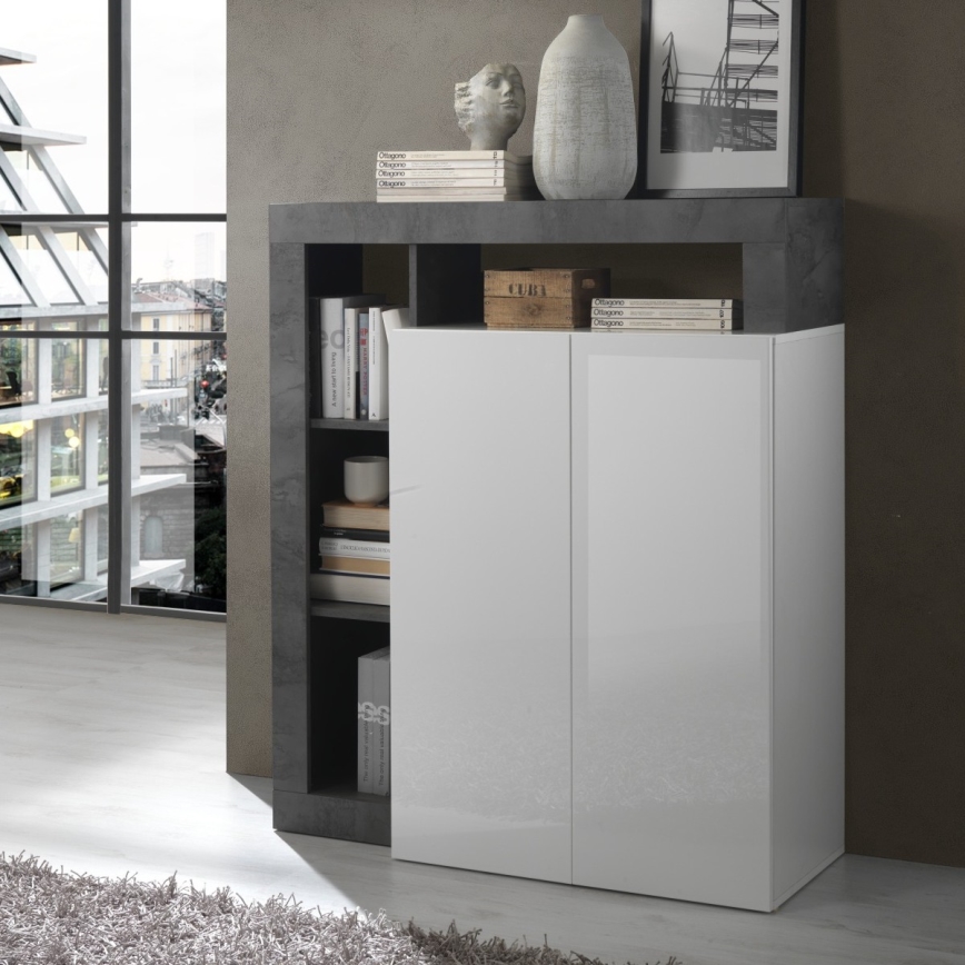 Cómoda LENOR branca/antracite