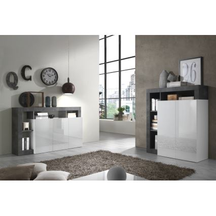 Cómoda LENOR branca/antracite