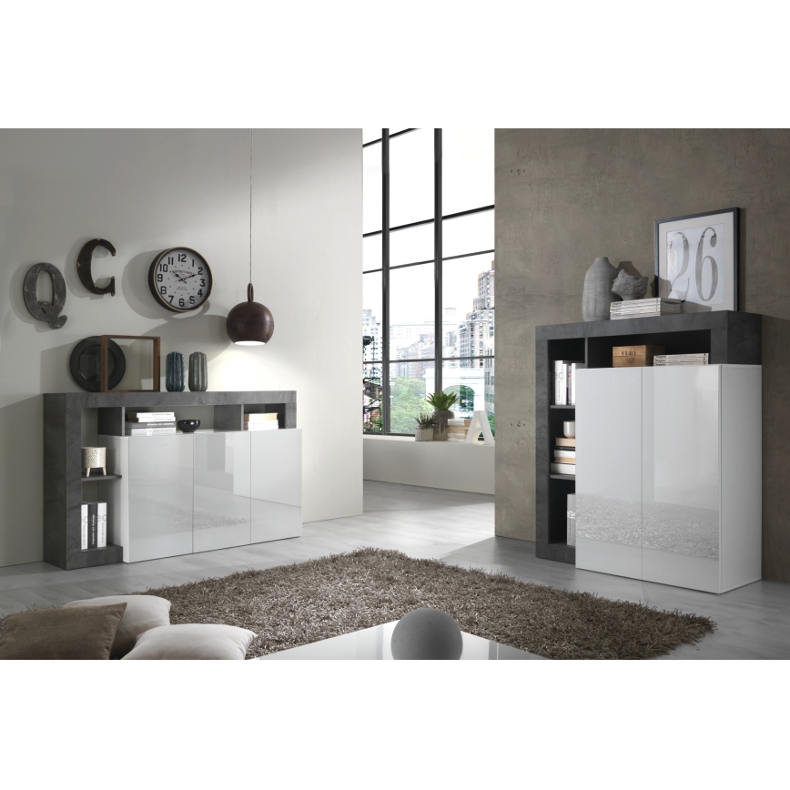 Cómoda LENOR branca/antracite