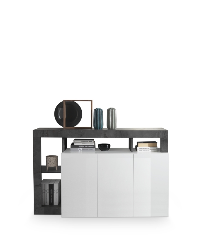 Cômoda LENOR branca/antracite