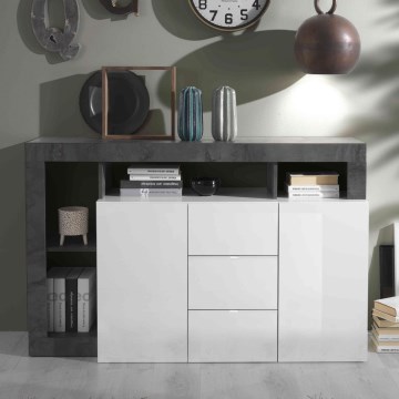 Cômoda LENOR branca/antracite