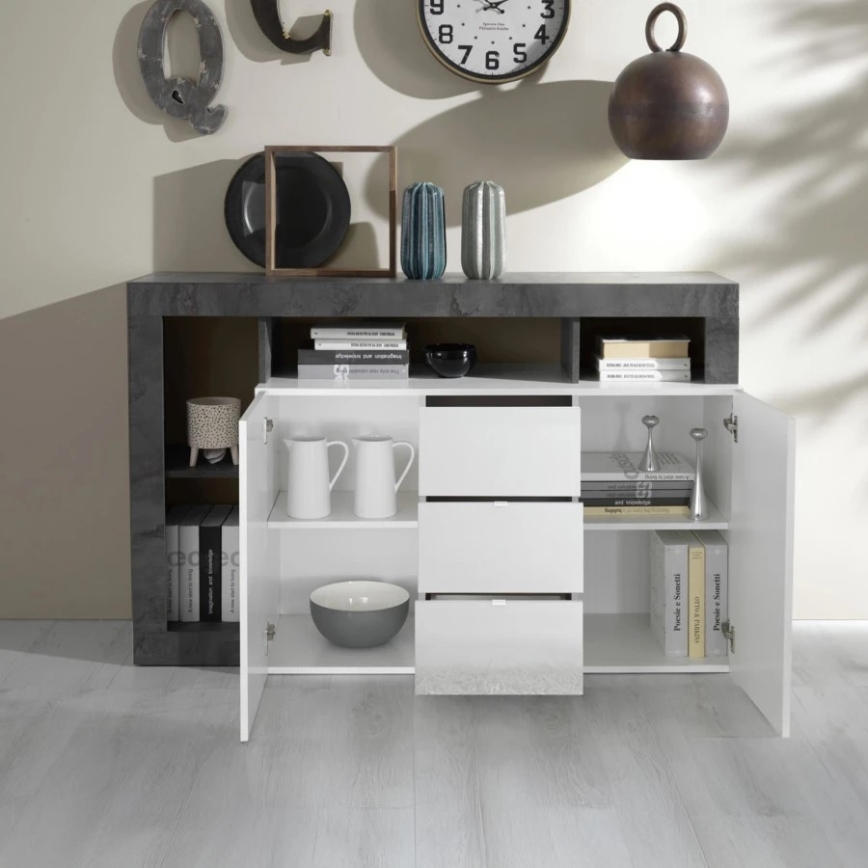 Cômoda LENOR branca/antracite