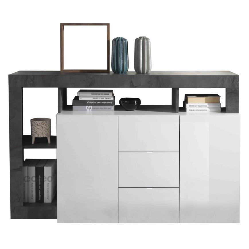 Cômoda LENOR branca/antracite