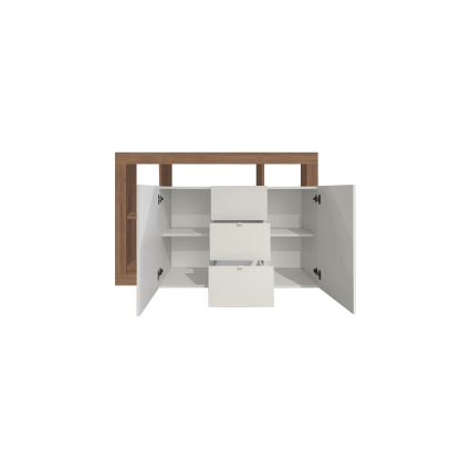 Cômoda LENOR branca/carvalho