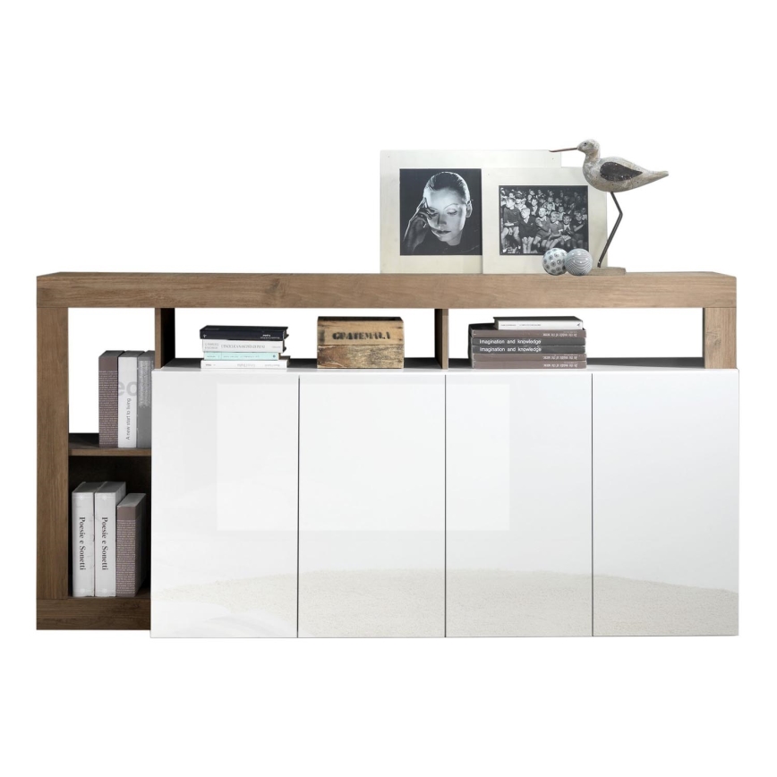 Cómoda LENOR branca/carvalho