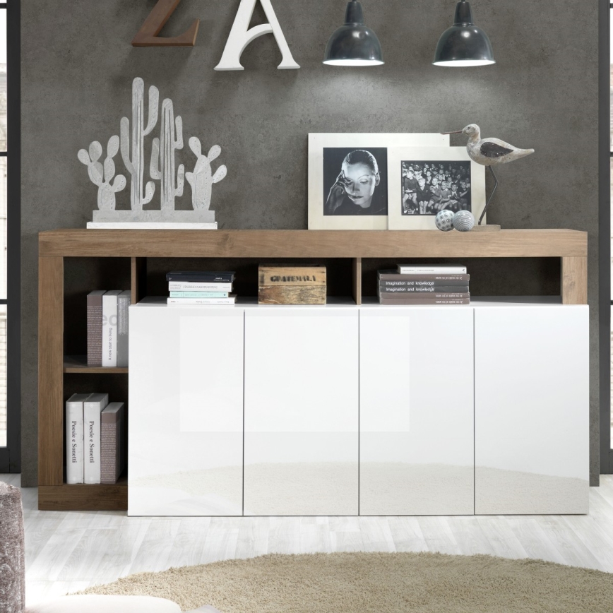 Cómoda LENOR branca/carvalho