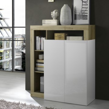 Cômoda LENOR branca/castanha