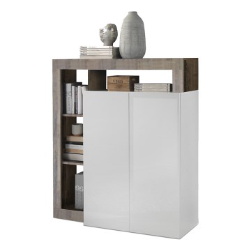 Cômoda LENOR branca/castanha