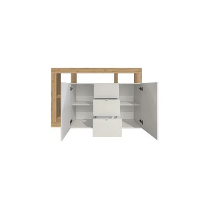 Cômoda LENOR branca/castanha