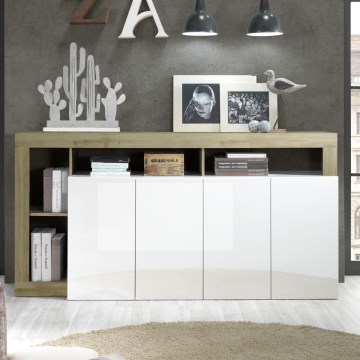 Cômoda LENOR branca/castanha