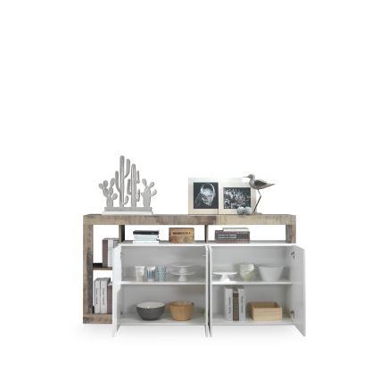 Cômoda LENOR branca/castanha