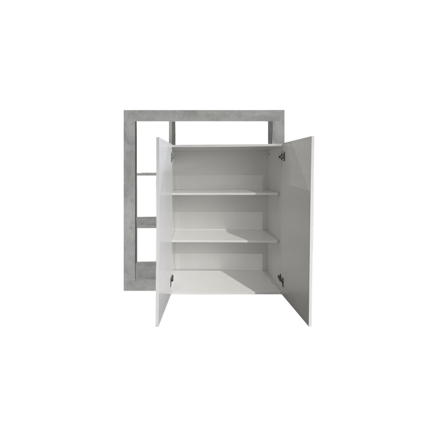 Cómoda LENOR branca/cinzenta betão