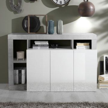 Cômoda LENOR branca/cinzenta betão