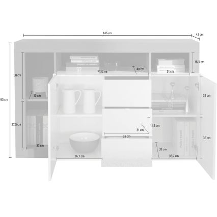 Cómoda LENOR caxemira/castanho