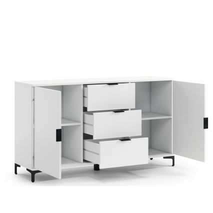 Cômoda com gavetas e portas LORA branca