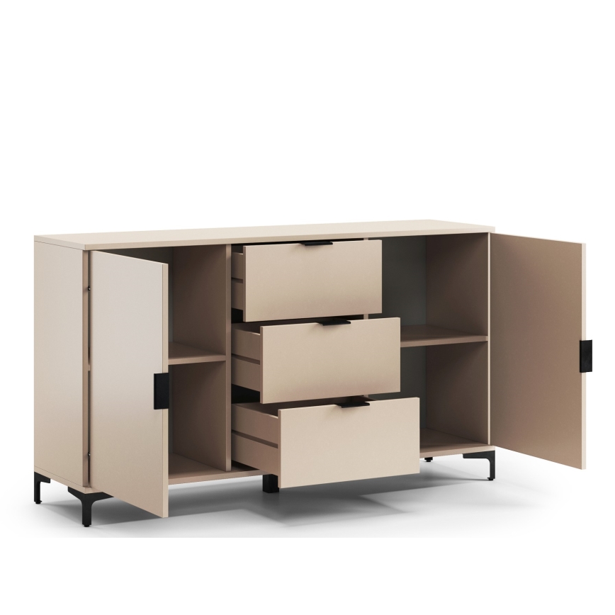 Cómoda LORA com gavetas e portas, bege