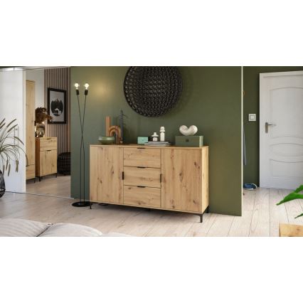 Cómoda com gavetas e portas LORA carvalho artisan