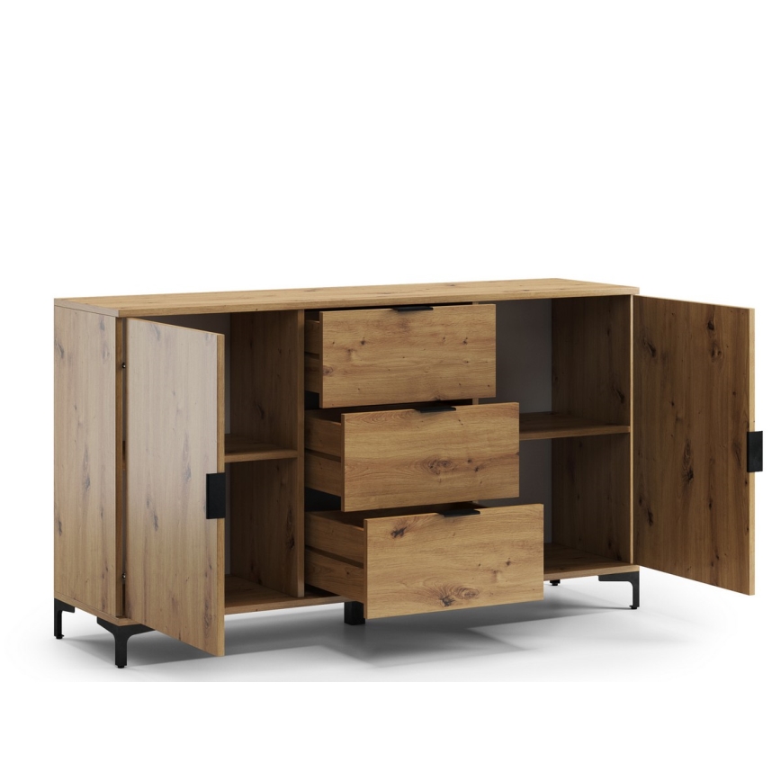 Cómoda com gavetas e portas LORA carvalho artisan