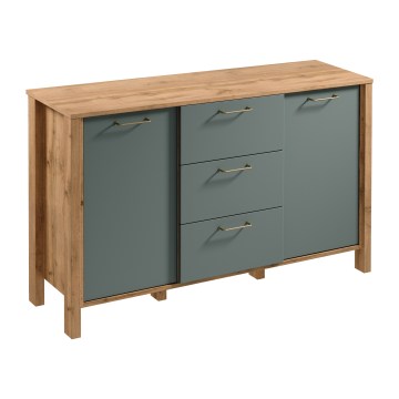 Cômoda MENTA 138x81x40 cm carvalho wotan/verde