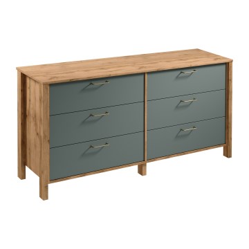 Cômoda MENTA 170x81x47 cm carvalho wotan/verde