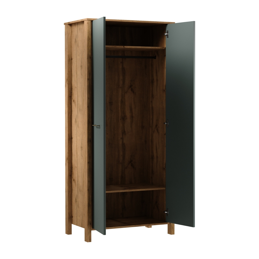 Cômoda MENTA 90x200x53 cm carvalho Wotan/verde