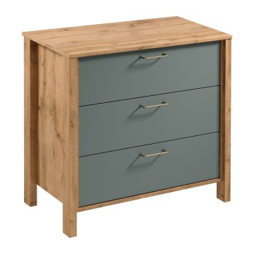 Cômoda MENTA 90x81x47 cm carvalho Wotan/verde