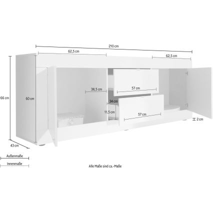 Cômoda NERILA branca/castanha