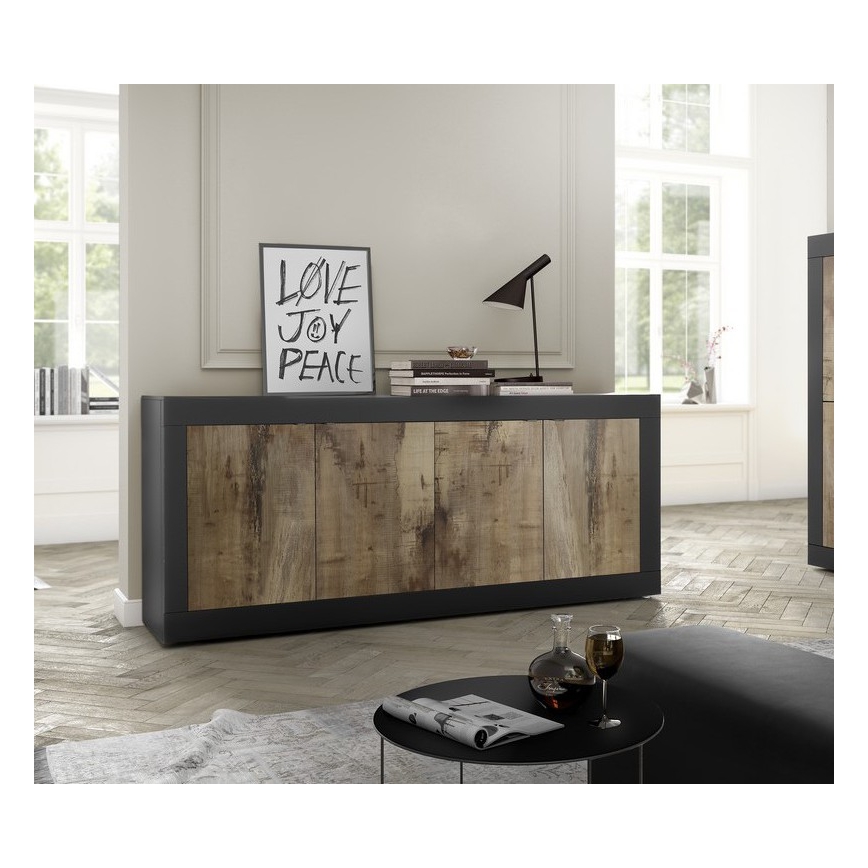 Cómoda NERILA preta/castanha