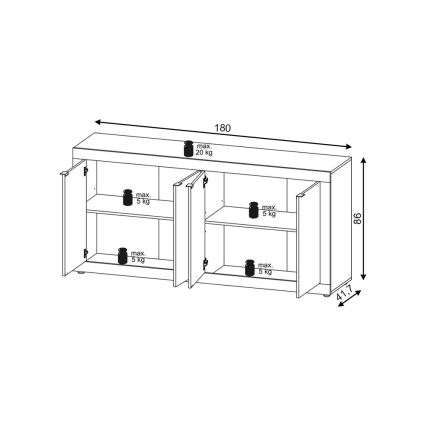 Cómoda RUNEA carvalho sonoma/branco