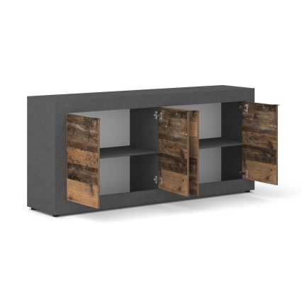 Cômoda RUNEA castanho escuro/antracite