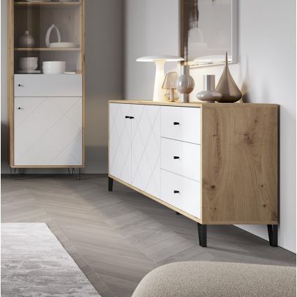 Cômoda SULA carvalho artisan/branco