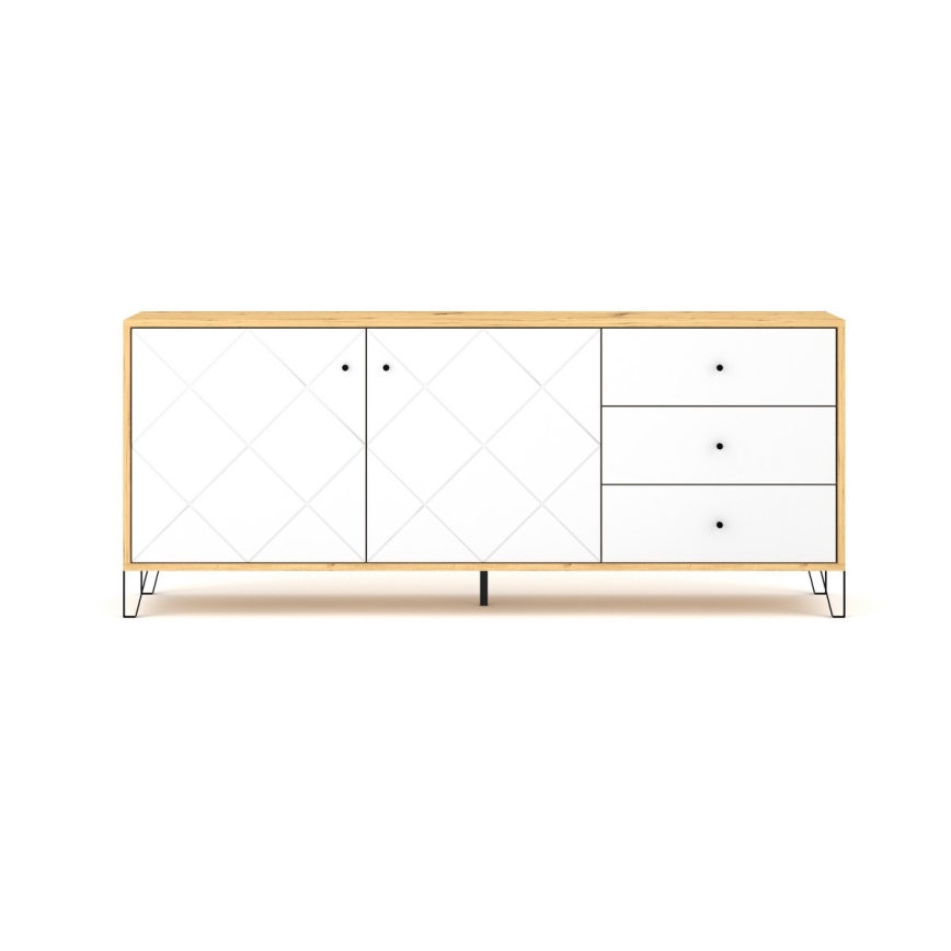 Cômoda SULA carvalho artisan/branco