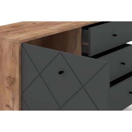 Cómoda SULA carvalho craft/preto