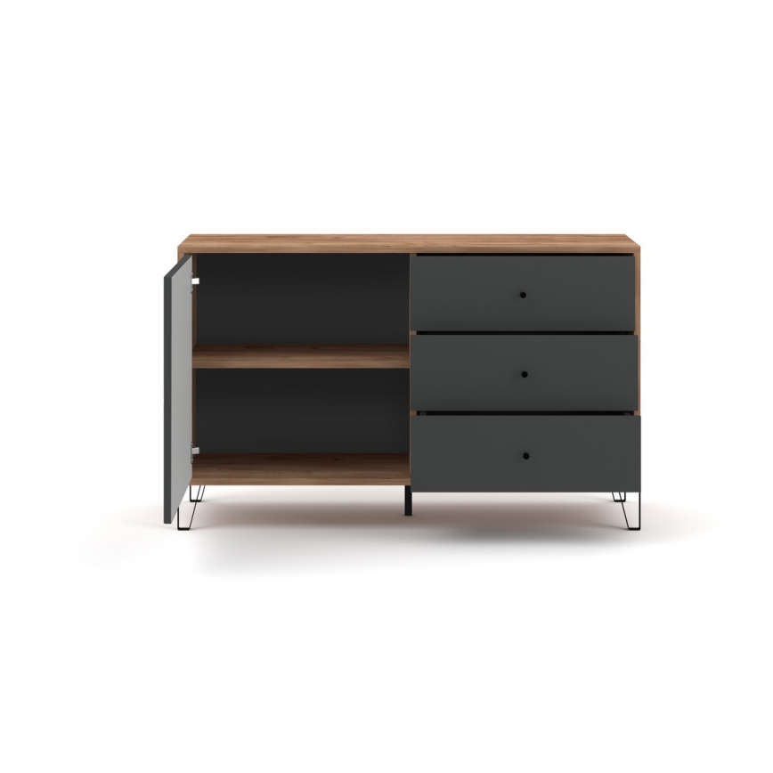 Cómoda SULA carvalho craft/preto