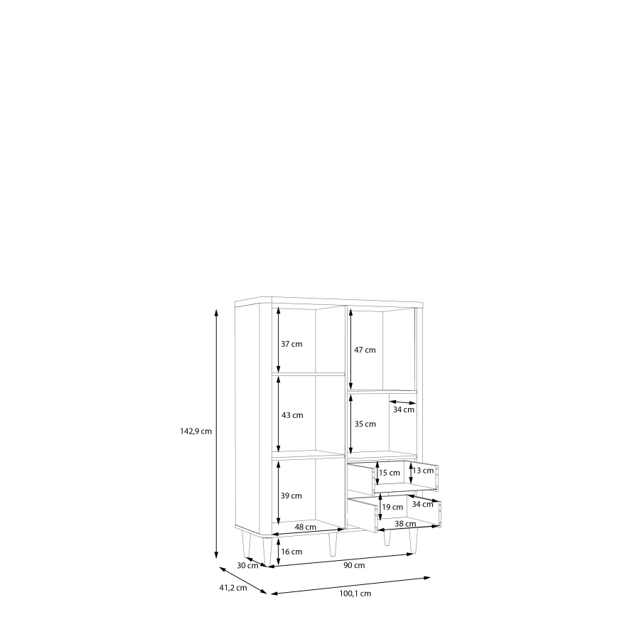 Cômoda VIRO castanha/bege