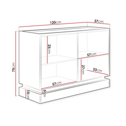 Cômoda ZARPANT 120x75 cm bege/carvalho Cremona