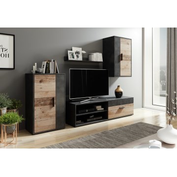 Composição para sala BRICK castanho/preto