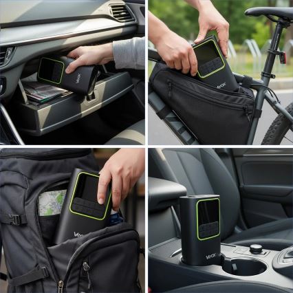 Compressor de ar digital de bolso 5 V 4000 mAh, preto