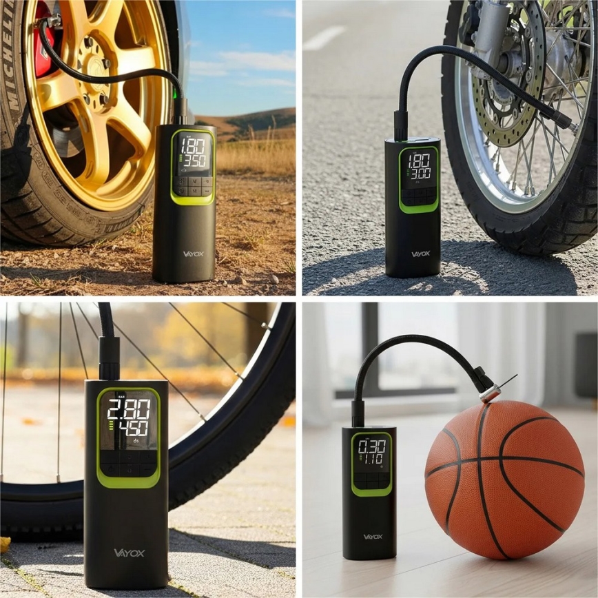 Compressor digital de bolso 5V 8000 mAh — preto