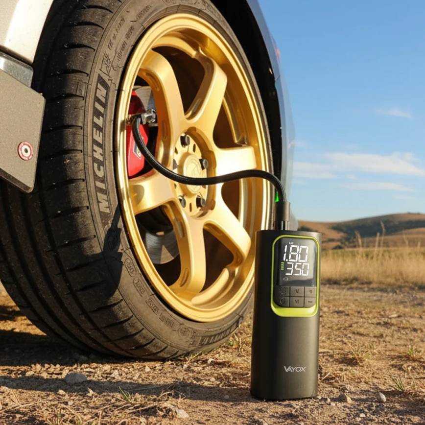 Compressor digital de bolso 5V 8000 mAh — preto