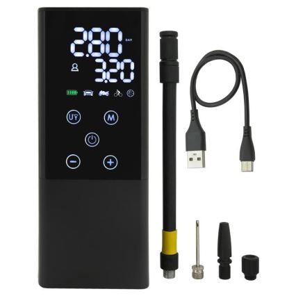 Compressor portátil digital 4000 mAh 5V preto