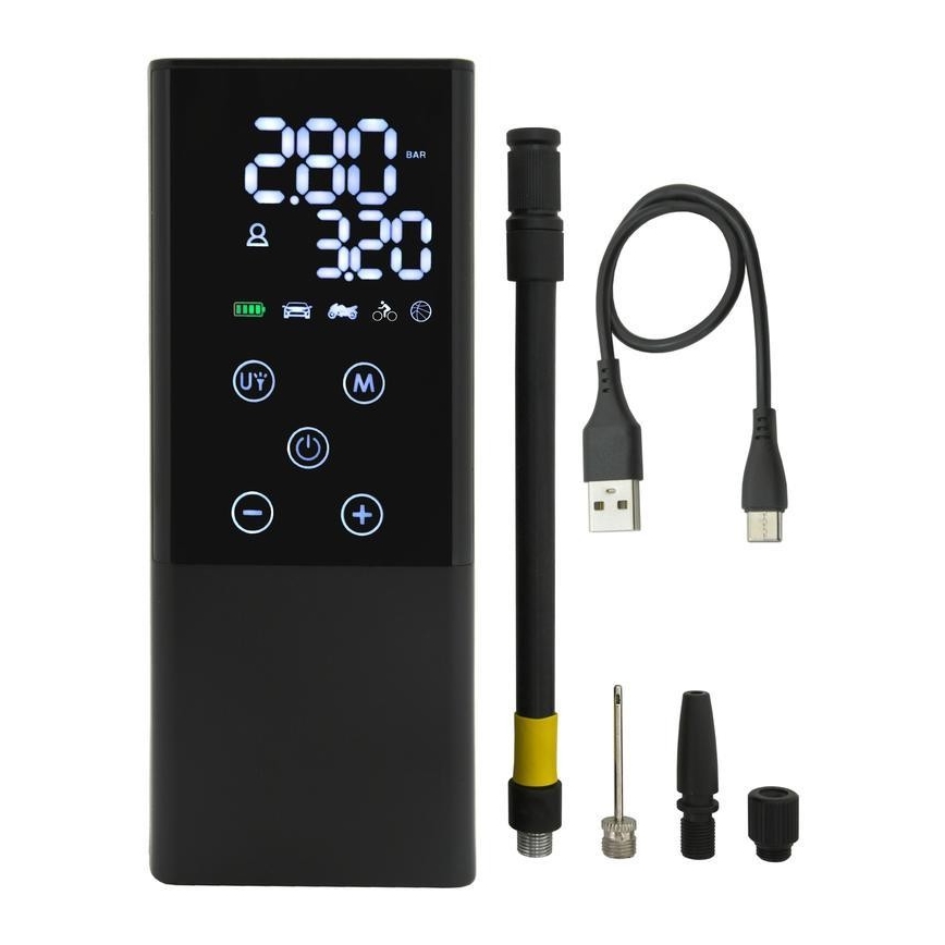 Compressor portátil digital 4000 mAh 5V preto