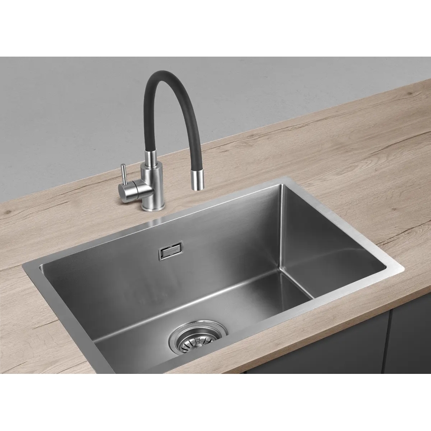 Concept BDC7138 - Torneira de cozinha com bica flexível, cromo brilhante/preto