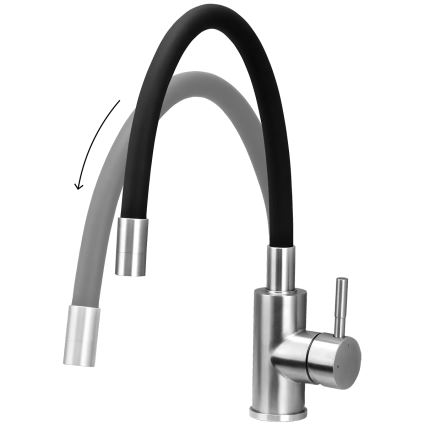 Concept BDC7138 - Torneira de cozinha com bica flexível, cromo brilhante/preto