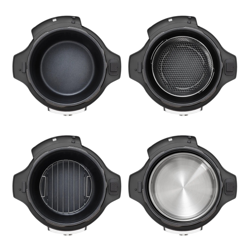 Concept CK8000 - Panela de pressão elétrica multifuncional e fritadeira de ar quente 5,6 l 11 em 1 1500 W/230 V preta