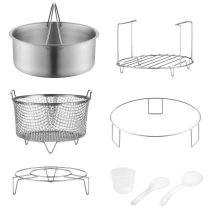 Concept CK8000 - Panela de pressão elétrica multifuncional e fritadeira de ar quente 5,6 l 11 em 1 1500 W/230 V preta
